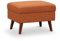 Raya Orange Fabric Storage Ottoman