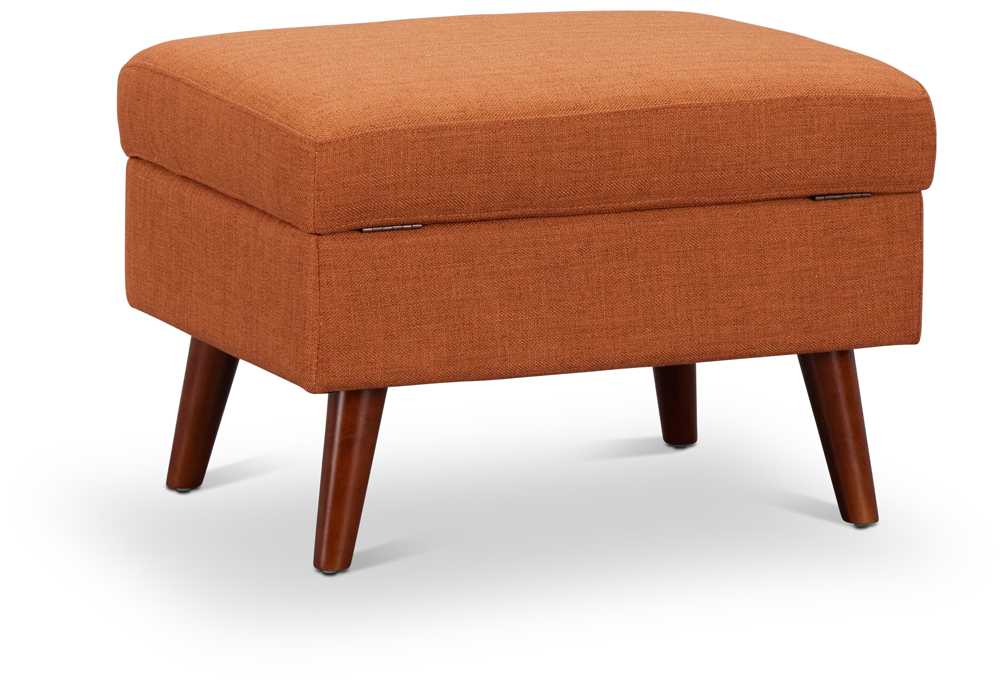 Raya Orange Fabric Storage Ottoman