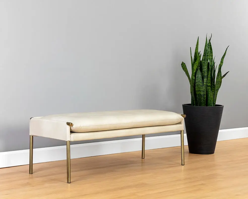 Monroe Light Beige Upholstered Bench Monroe Light Beige Upholstered Bench