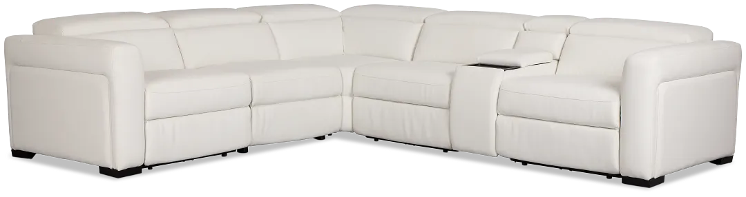 Melody White Micro Medium Triple Power 2-arm Sectional