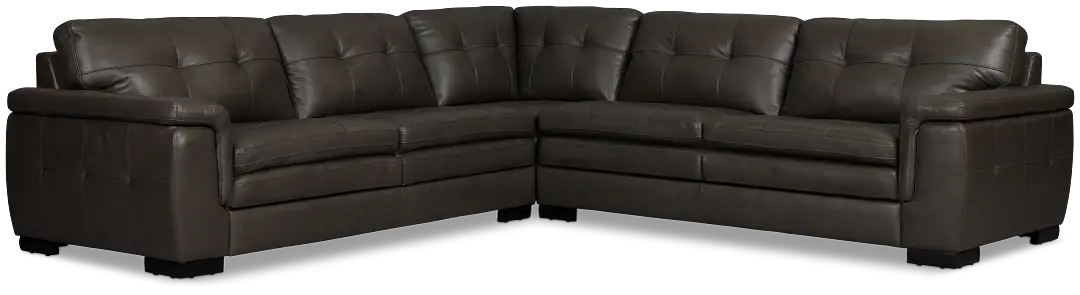 Braden Dark Gray Leather Small Two-arm Sectional Braden Dark Gray Leather Small Two-arm Sectional