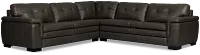 Braden Dark Gray Leather Small Two-arm Sectional