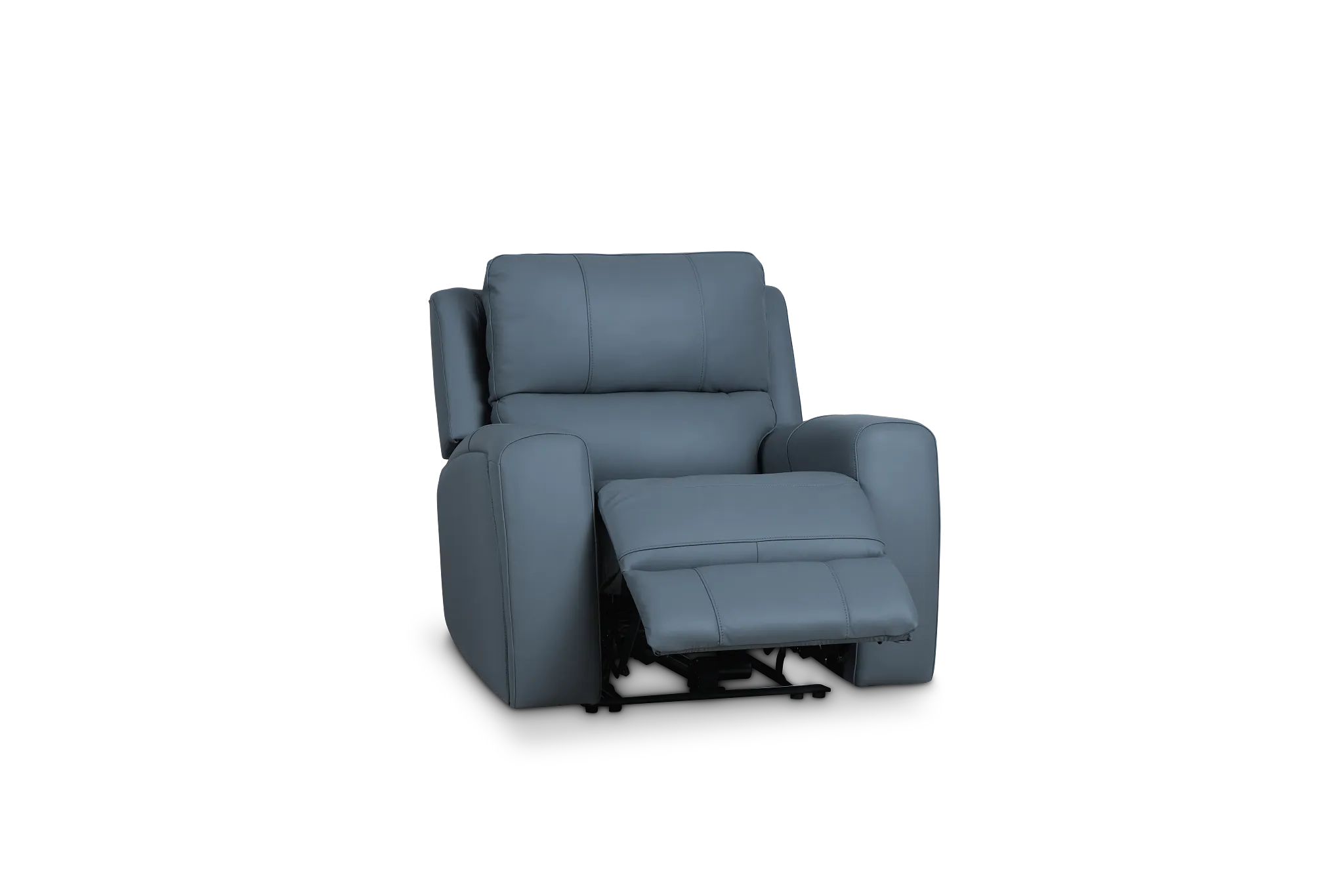Summit Blue Lthr/vinyl Power Recliner With Power Headrest