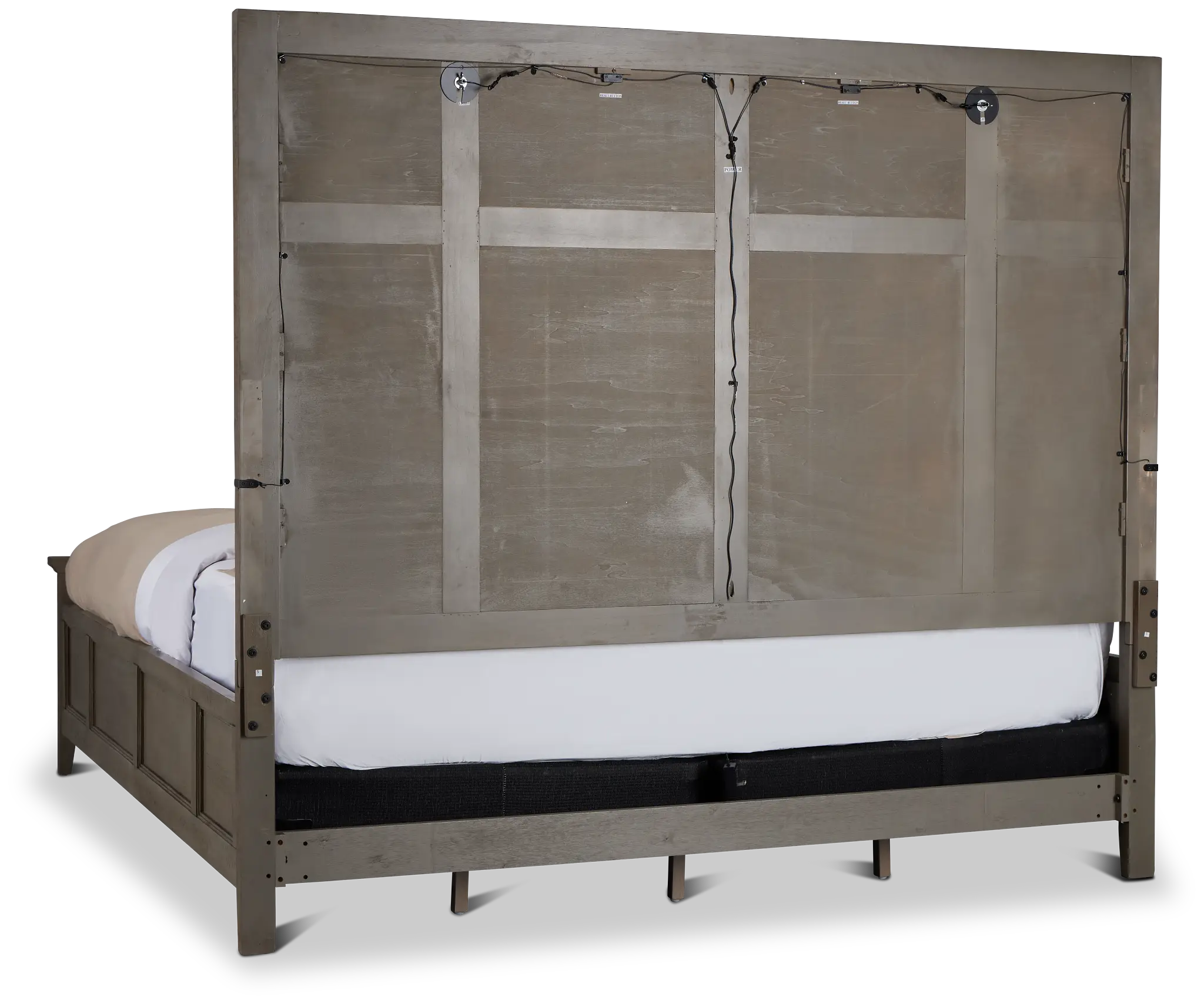 Heron Cove Light Tone Panel Bed With Lights Heron Cove Light Tone Panel Bed With Lights