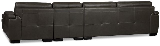 Braden Dark Gray Leather Small Right Chaise Sectional