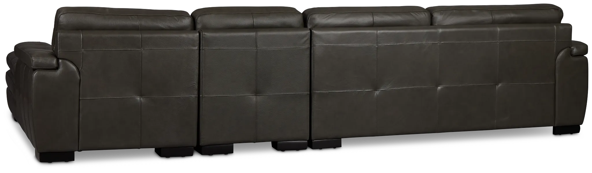 Braden Dark Gray Leather Small Right Chaise Sectional