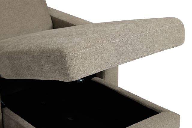 Addie Gray Fabric Right Chaise Storage Sectional