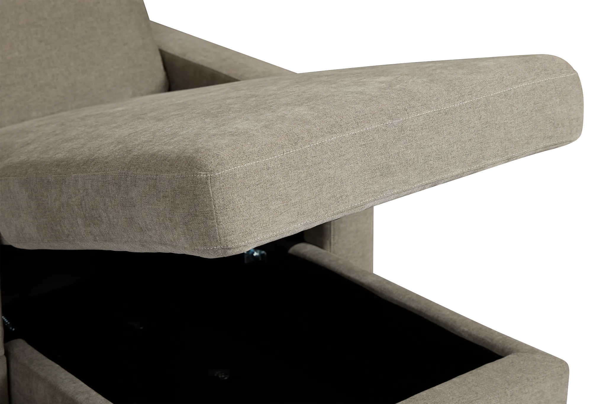 Addie Gray Fabric Right Chaise Storage Sectional