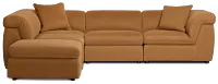 Aria Medium Brown Micro 5pc Bumper Sectional