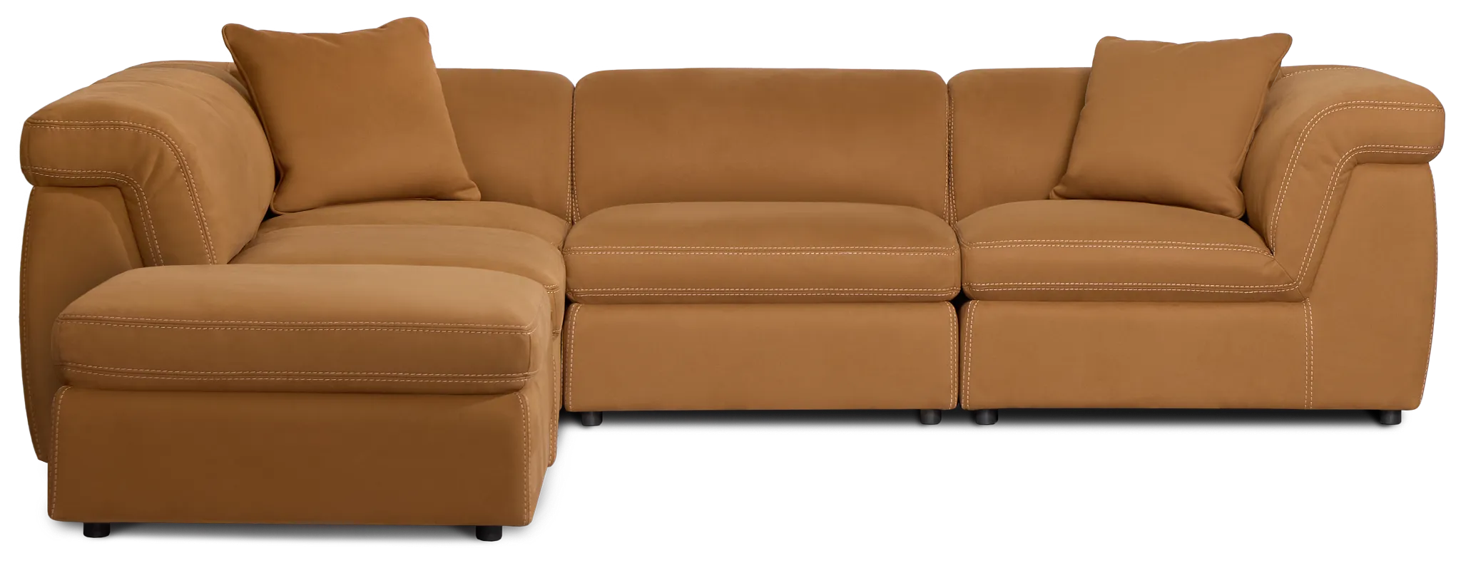Aria Medium Brown Micro 5pc Bumper Sectional