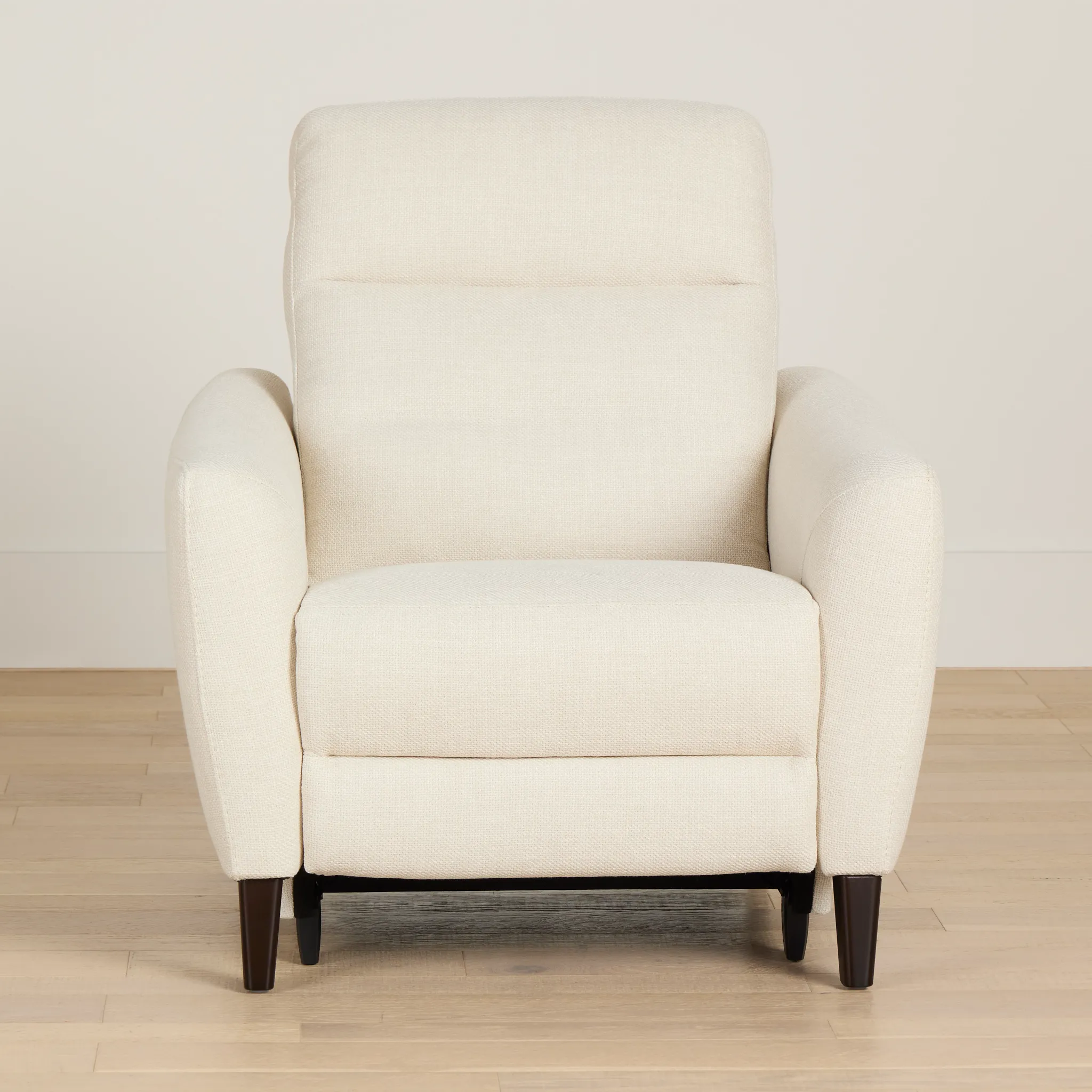 Keaton White Fabric Power Recliner With Power Headrest
