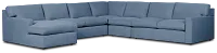 Hudson Blue Fabric Large Left Chaise Sectional