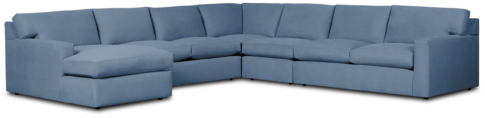 Hudson Blue Fabric Large Left Chaise Sectional Hudson Blue Fabric Large Left Chaise Sectional