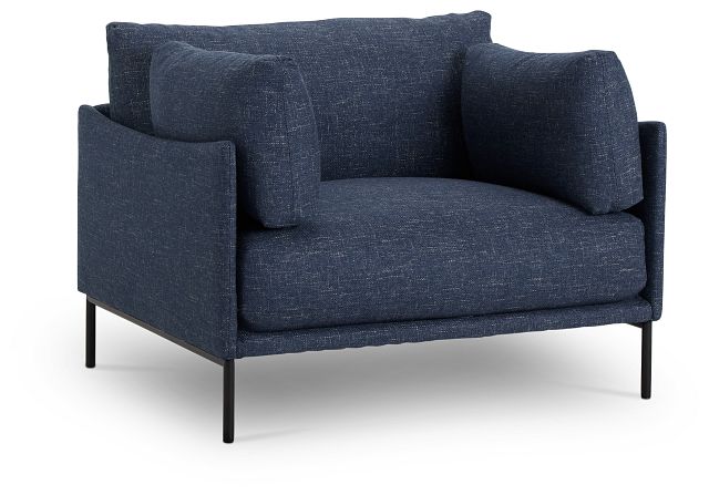 Oliver Dark Blue Fabric Chair