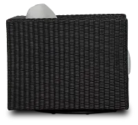 Montecito Black Swivel Chair With Light Blue Cushions