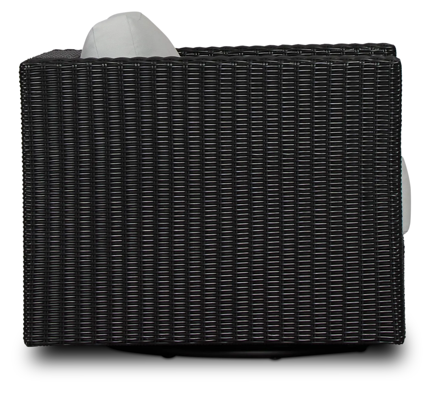 Montecito Black Swivel Chair With Light Blue Cushions