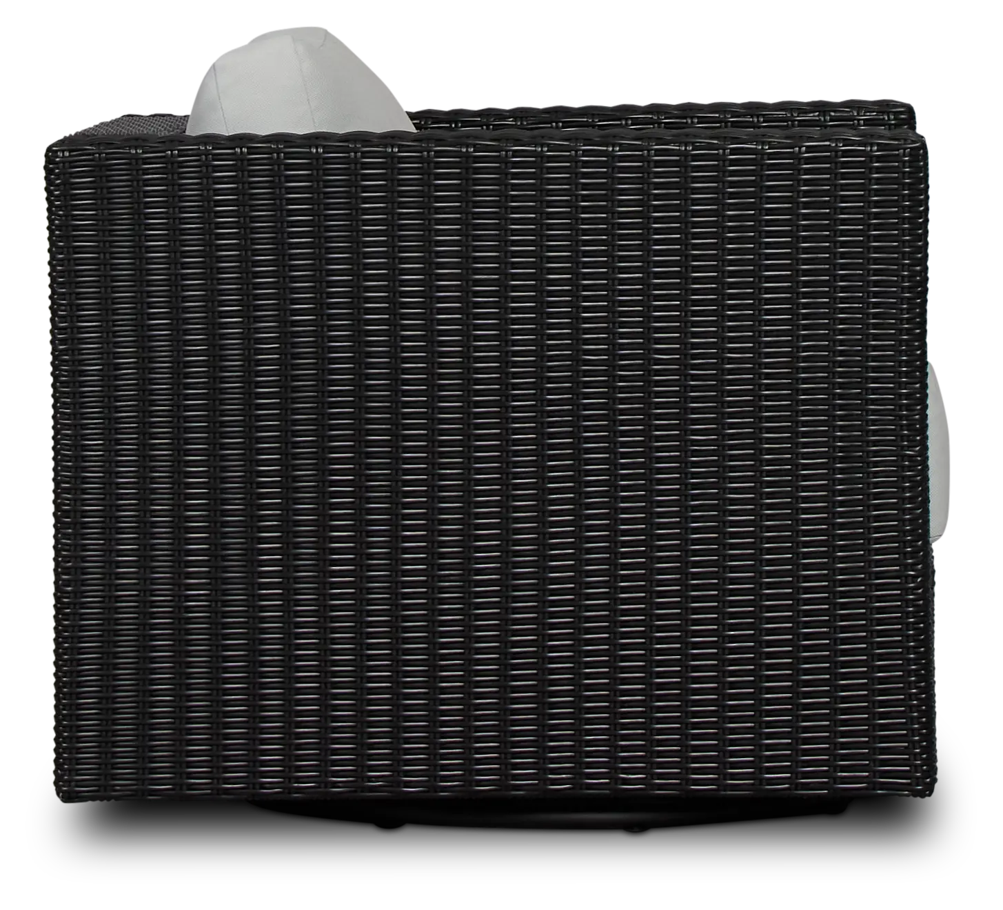 Montecito Black Swivel Chair With Light Blue Cushions Montecito Black Swivel Chair With Light Blue Cushions