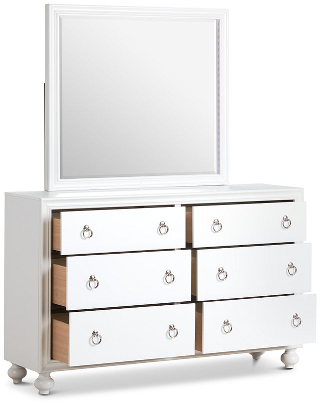 Isabella White Youth Dresser & Mirror