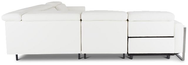 Atlas White Lthr/vinyl Medium Dual Power Right Chaise Sectional