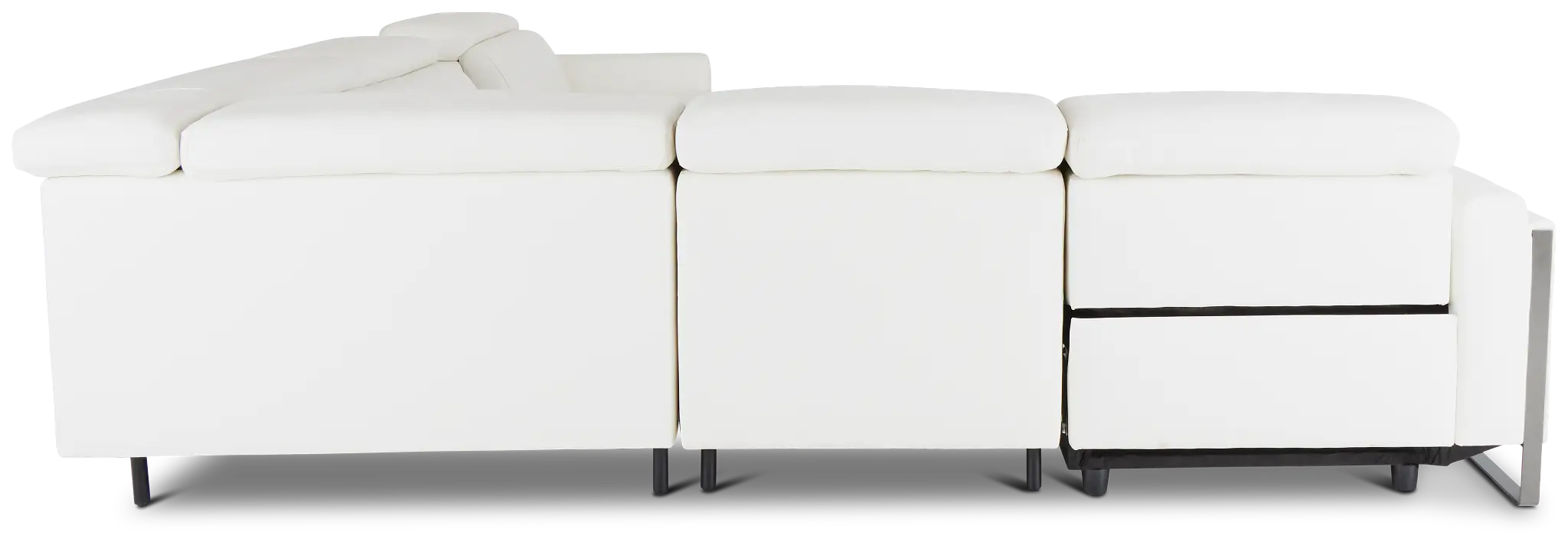 Atlas White Lthr/vinyl Medium Dual Power Right Chaise Sectional Atlas White Lthr/vinyl Medium Dual Power Right Chaise Sectional