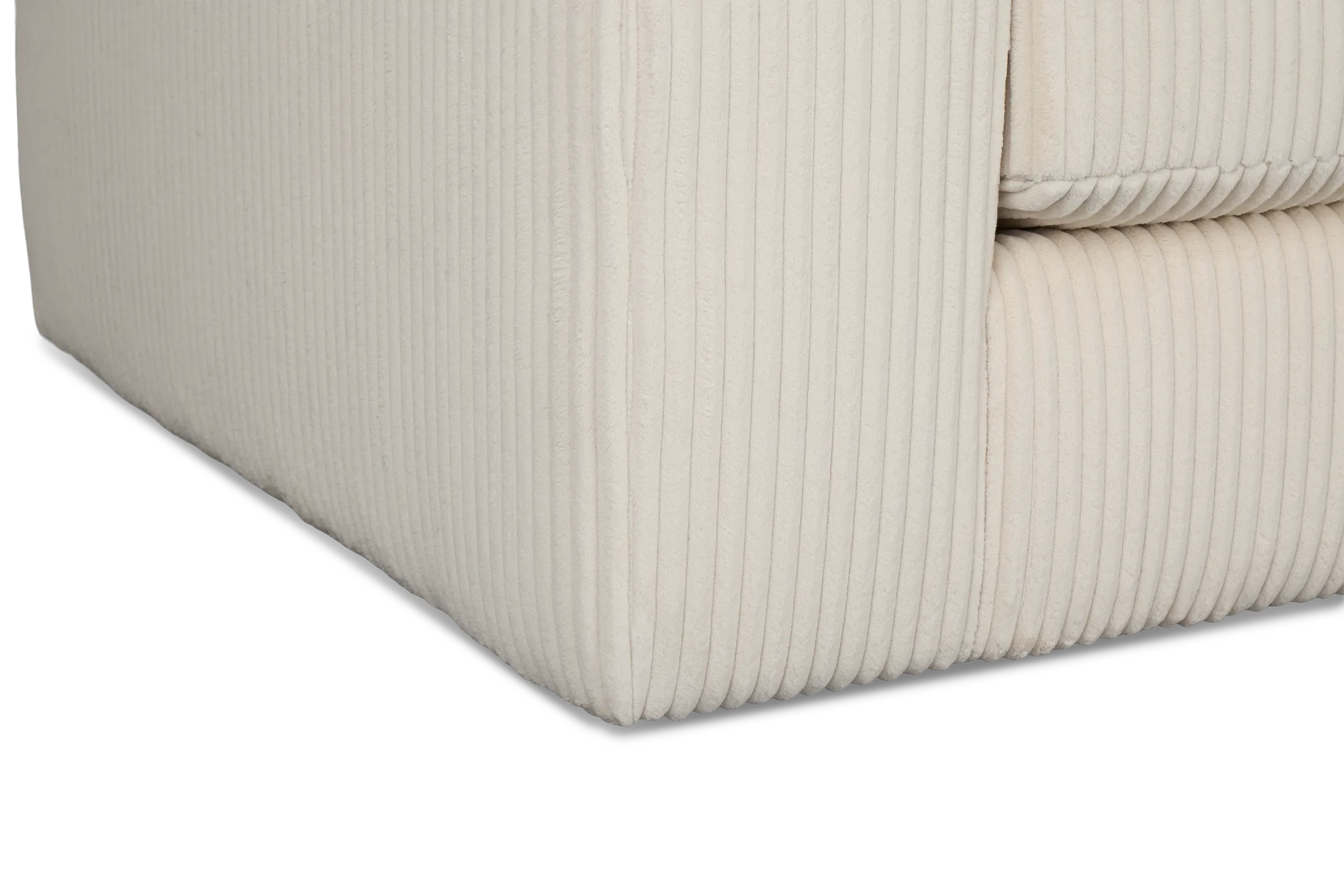 Charlie Ivory Fabric Small Right Chaise Sectional