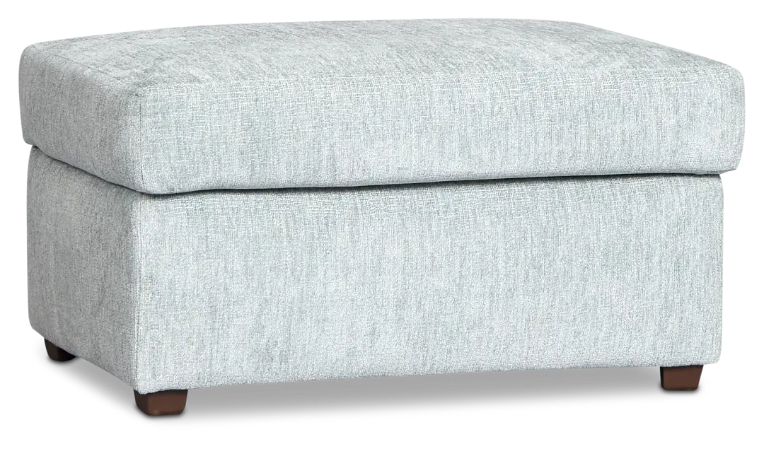 Shore Light Blue Fabric Ottoman Shore Light Blue Fabric Ottoman