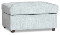 Shore Light Blue Fabric Ottoman