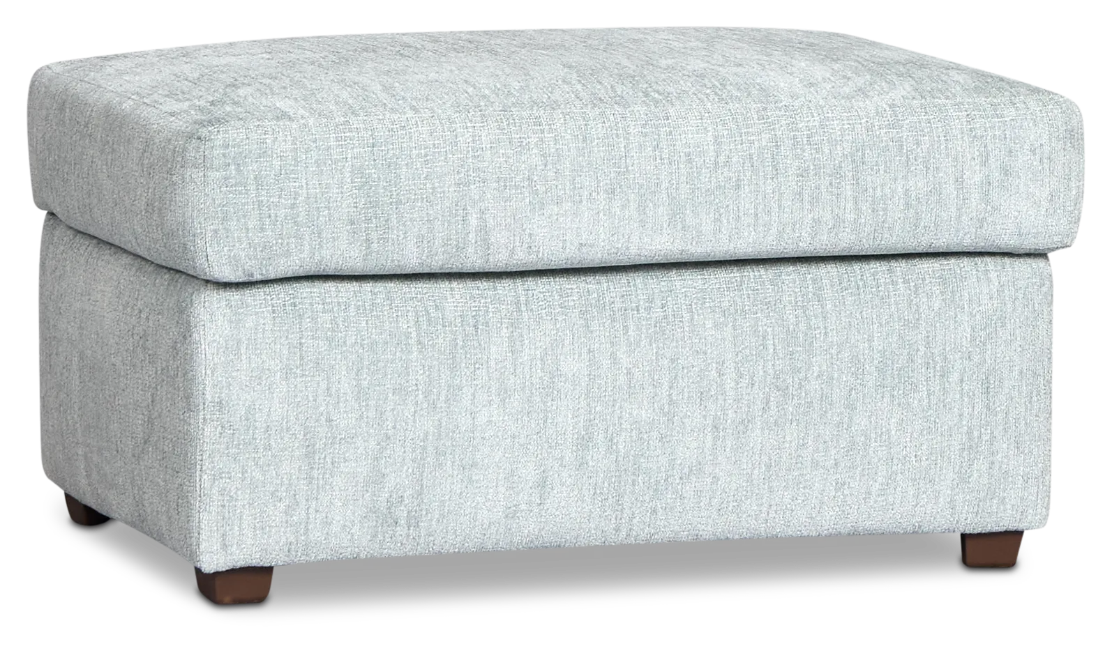 Shore Light Blue Fabric Ottoman