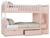 Charleston Pink Step Storage Bunk Bed