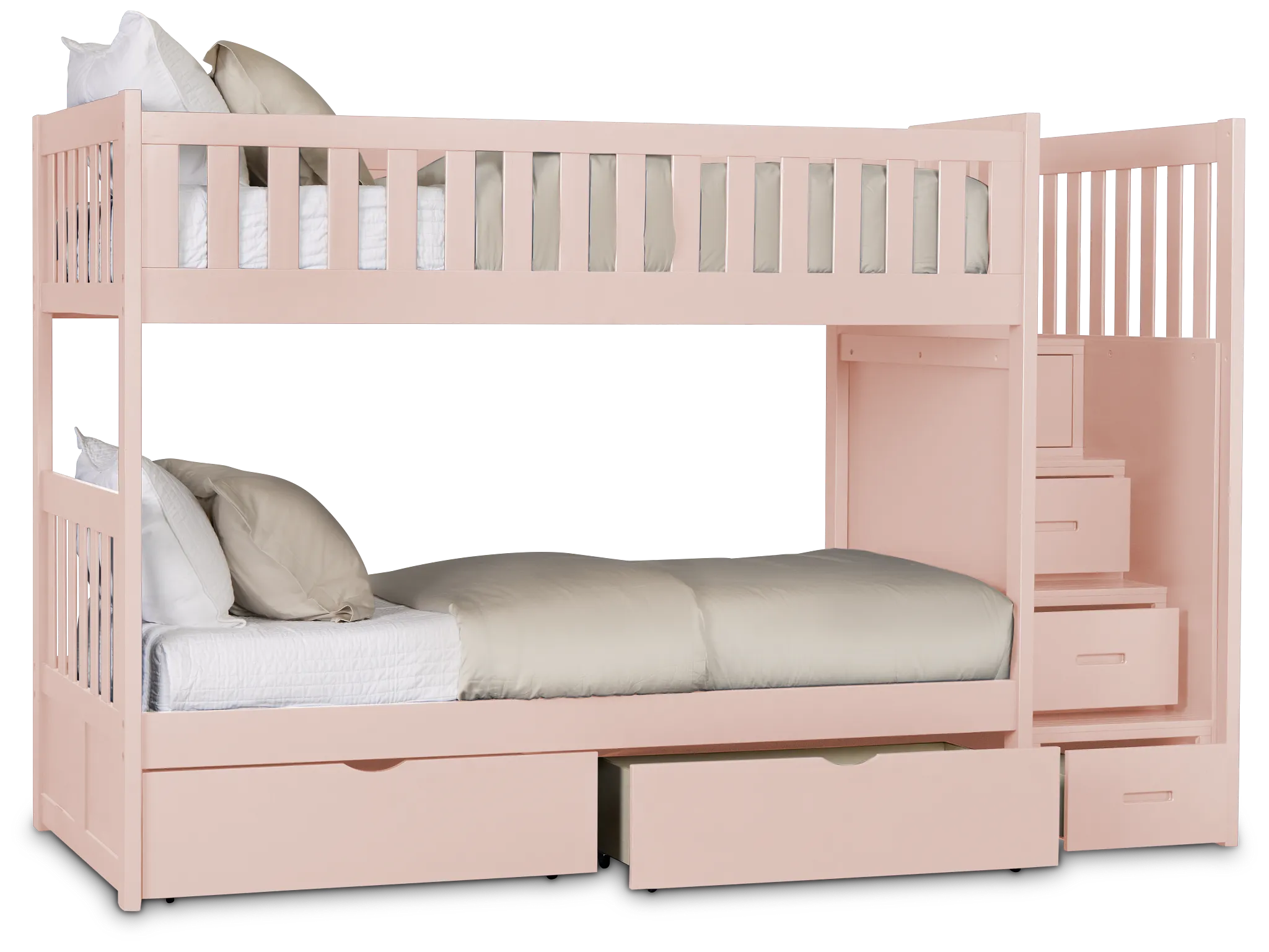 Charleston Pink Step Storage Bunk Bed