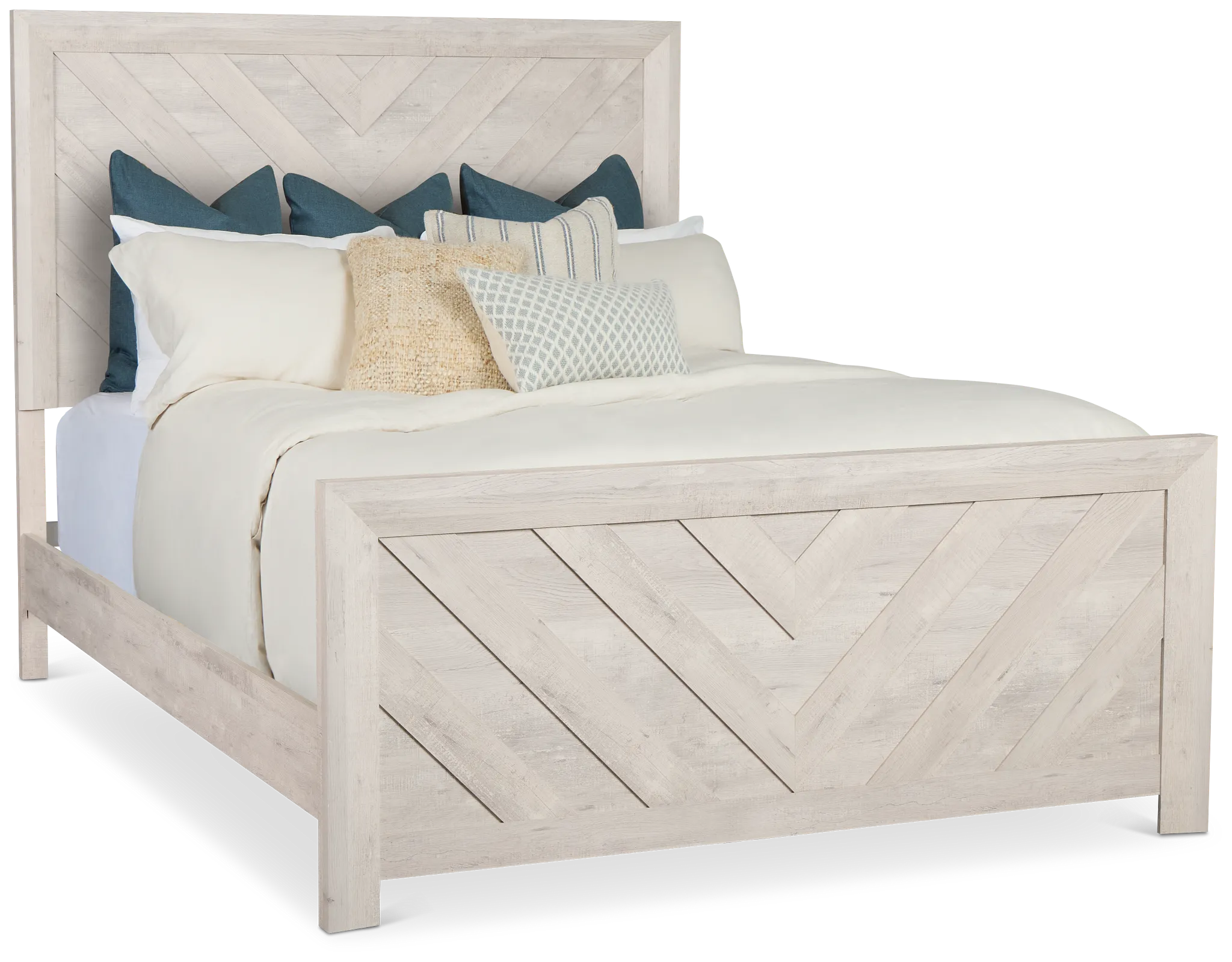 Delray White Panel Bed