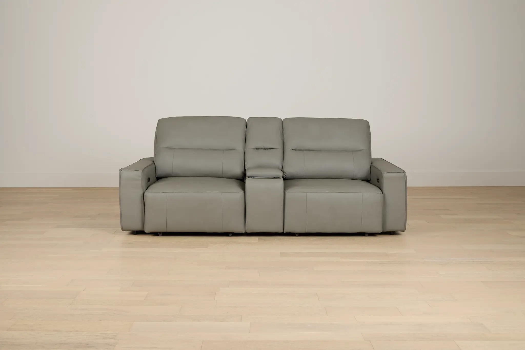 Rudy Gray Lthr/vinyl Power Extension Chaise Console Loveseat Rudy Gray Lthr/vinyl Power Extension Chaise Console Loveseat