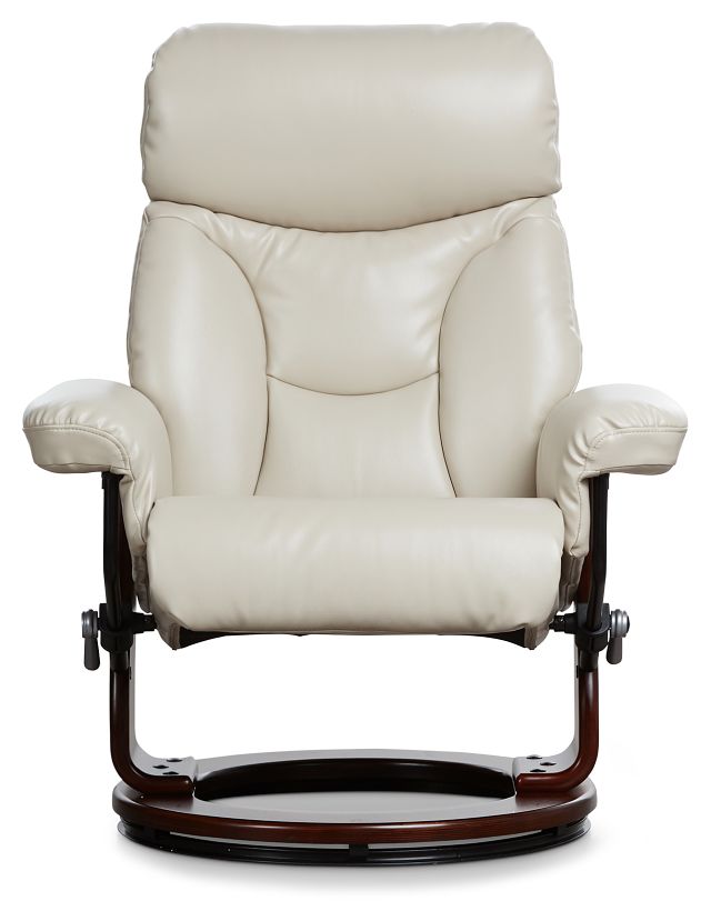 Fisher Taupe Micro Recliner & Ottoman (5)