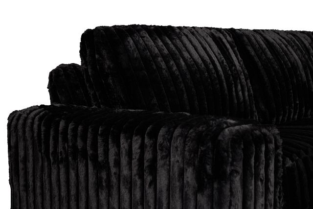 Teddy Black Fabric Medium Right Chaise Sectional