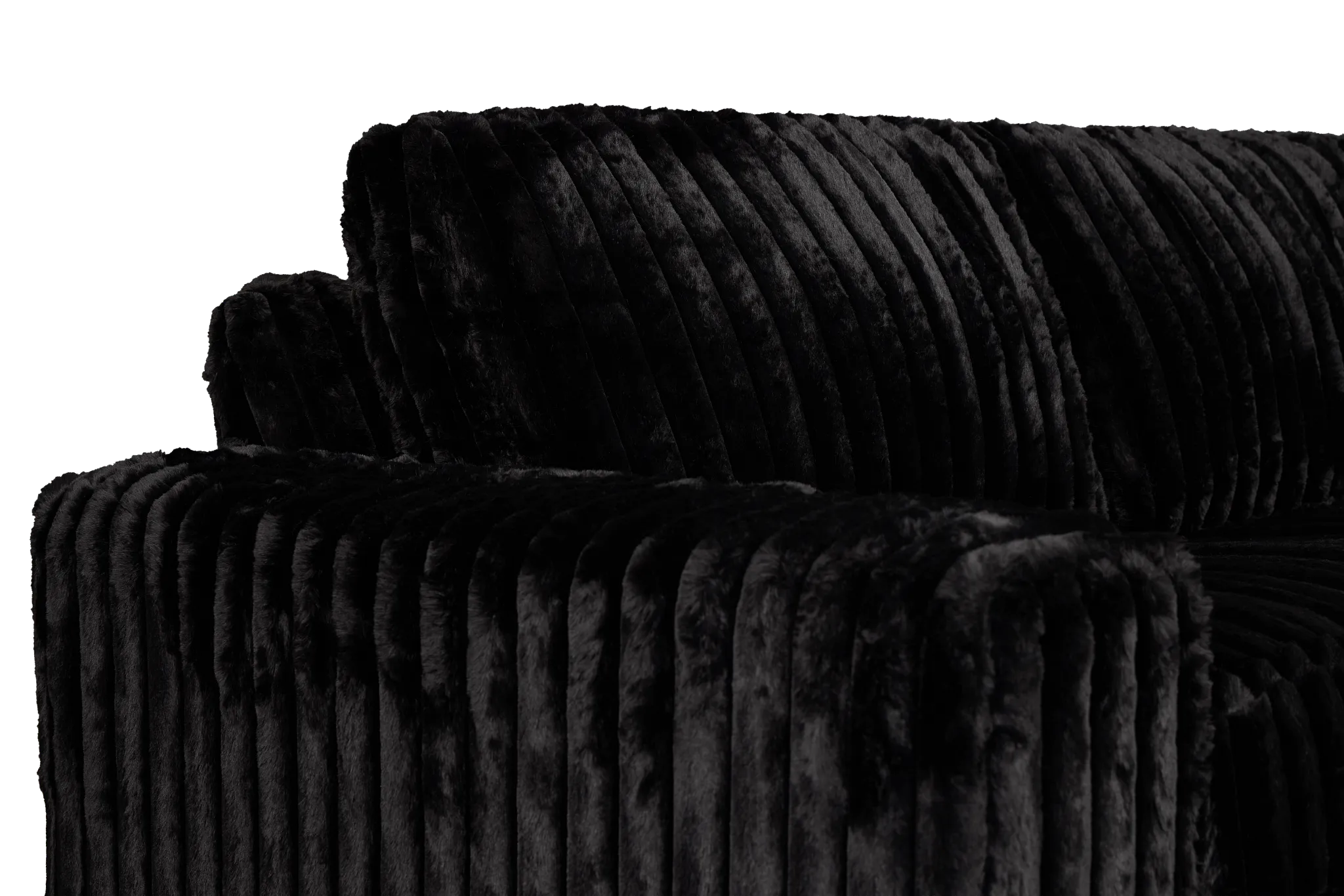 Teddy Black Fabric Medium Right Chaise Sectional