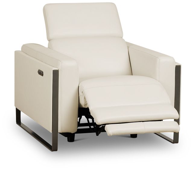 Atlas White Lthr/vinyl Power Recliner