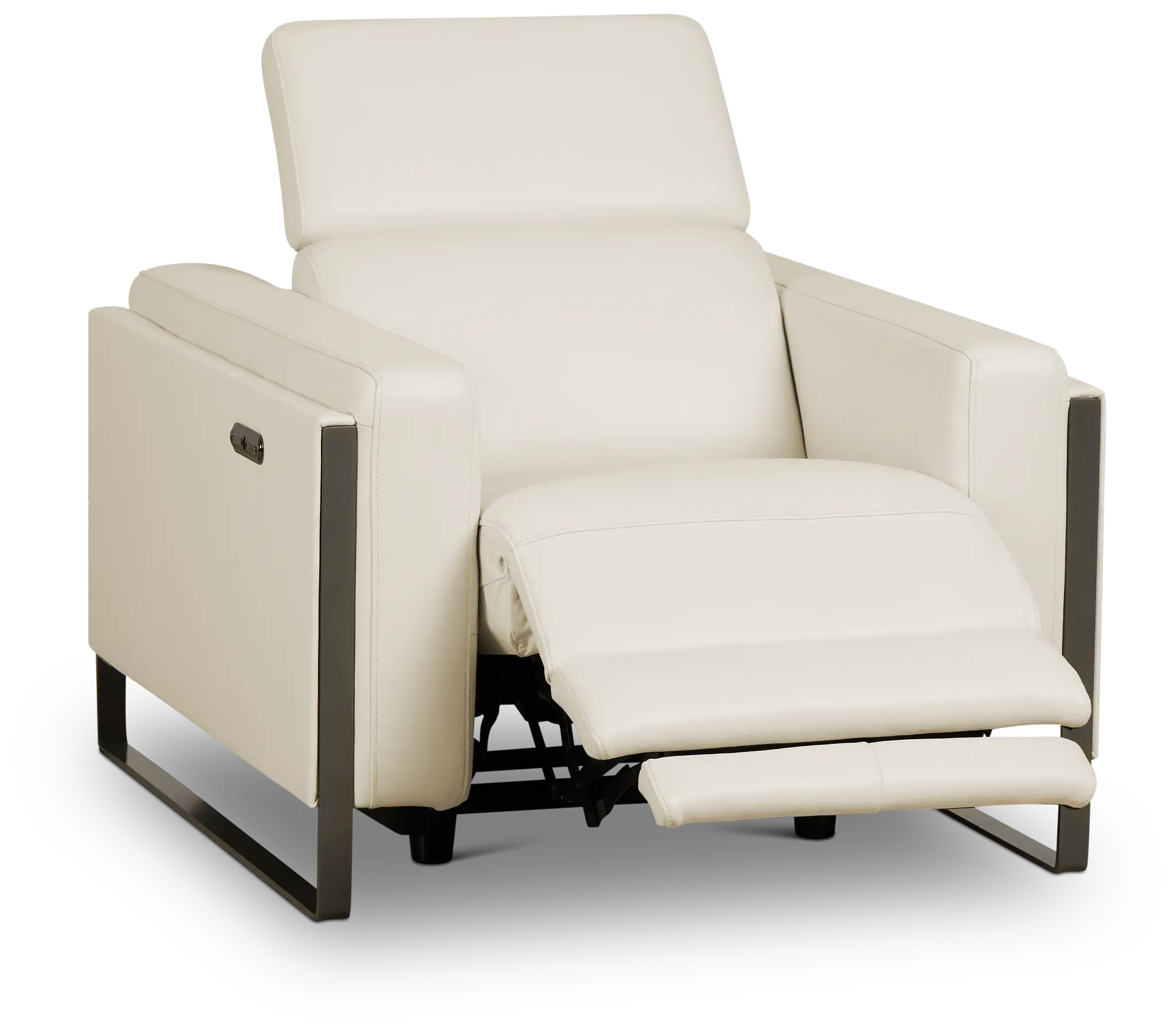Atlas White Lthr/vinyl Power Recliner Atlas White Lthr/vinyl Power Recliner