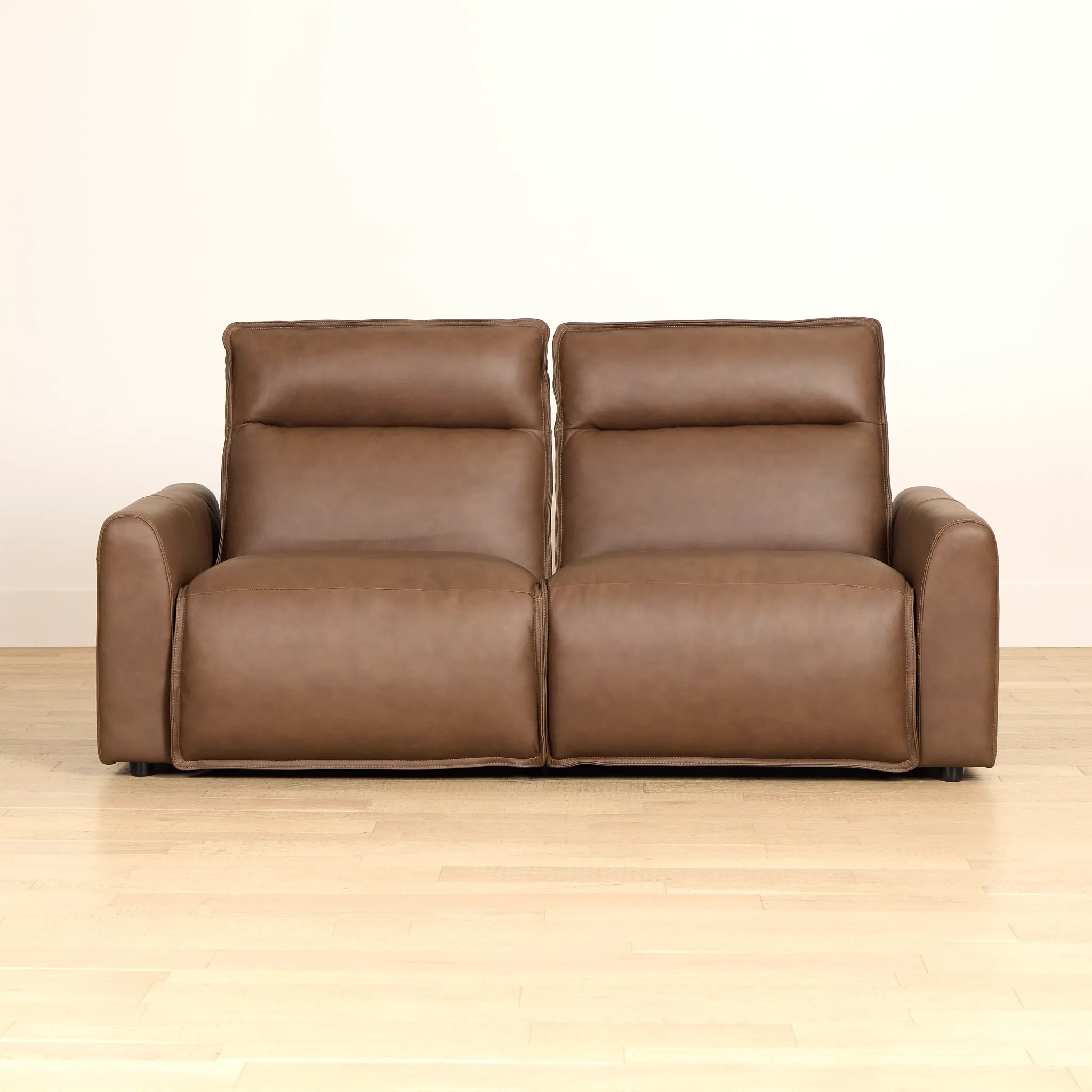 Edison Dark Brown Lthr/vinyl 2-piece Modular Power Reclining Sofa