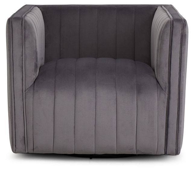 Cobra Dark Gray Velvet Accent Chair (2)