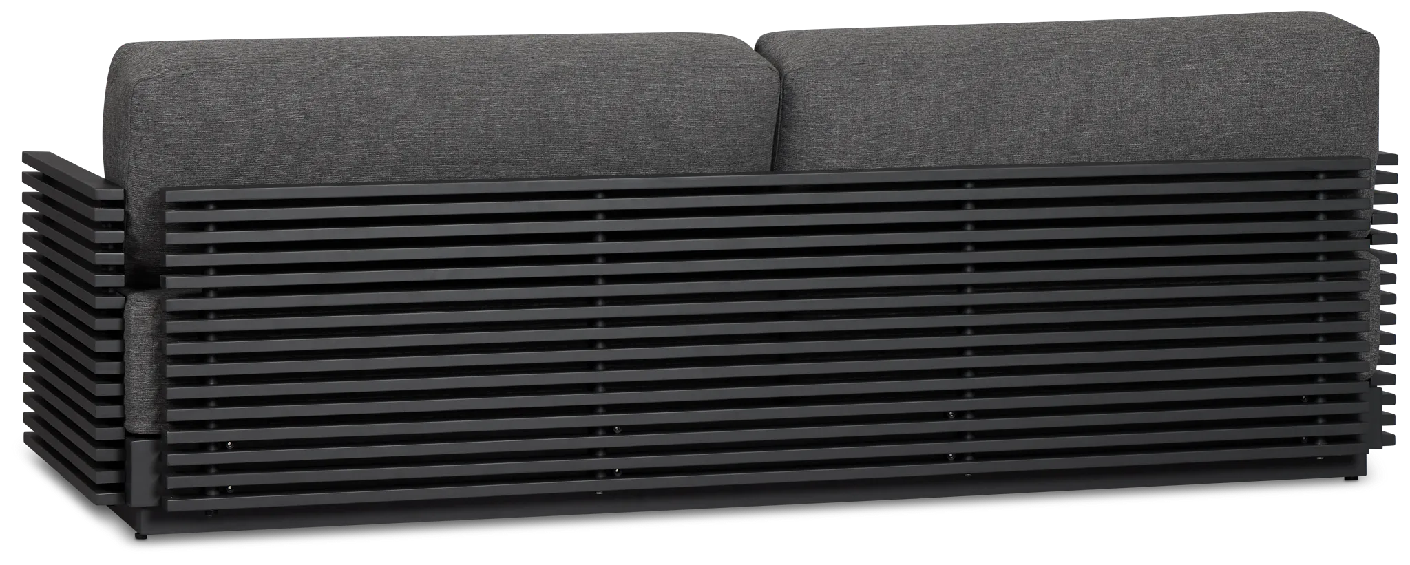 Monterey Black Aluminum Sofa With Gray Cushions