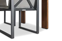 Linear Dark Gray 82" Teak Table & 4 Cushioned Side Chairs