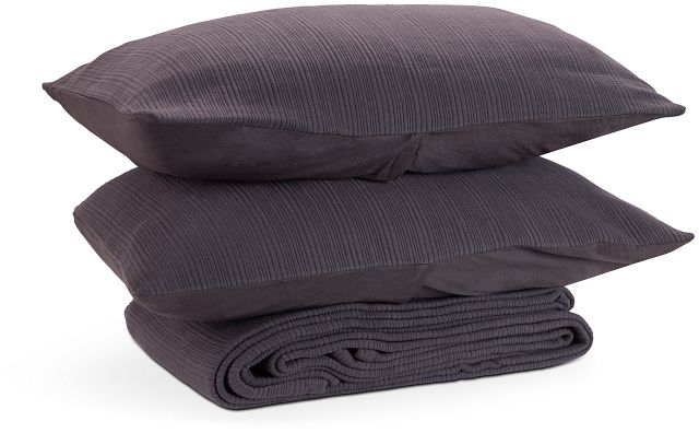 Vera Dark Gray Coverlet Set