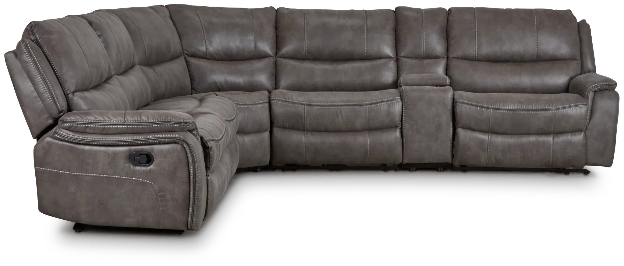 Dober Dark Gray Micro Medium Dual Manual 2-arm Sectional