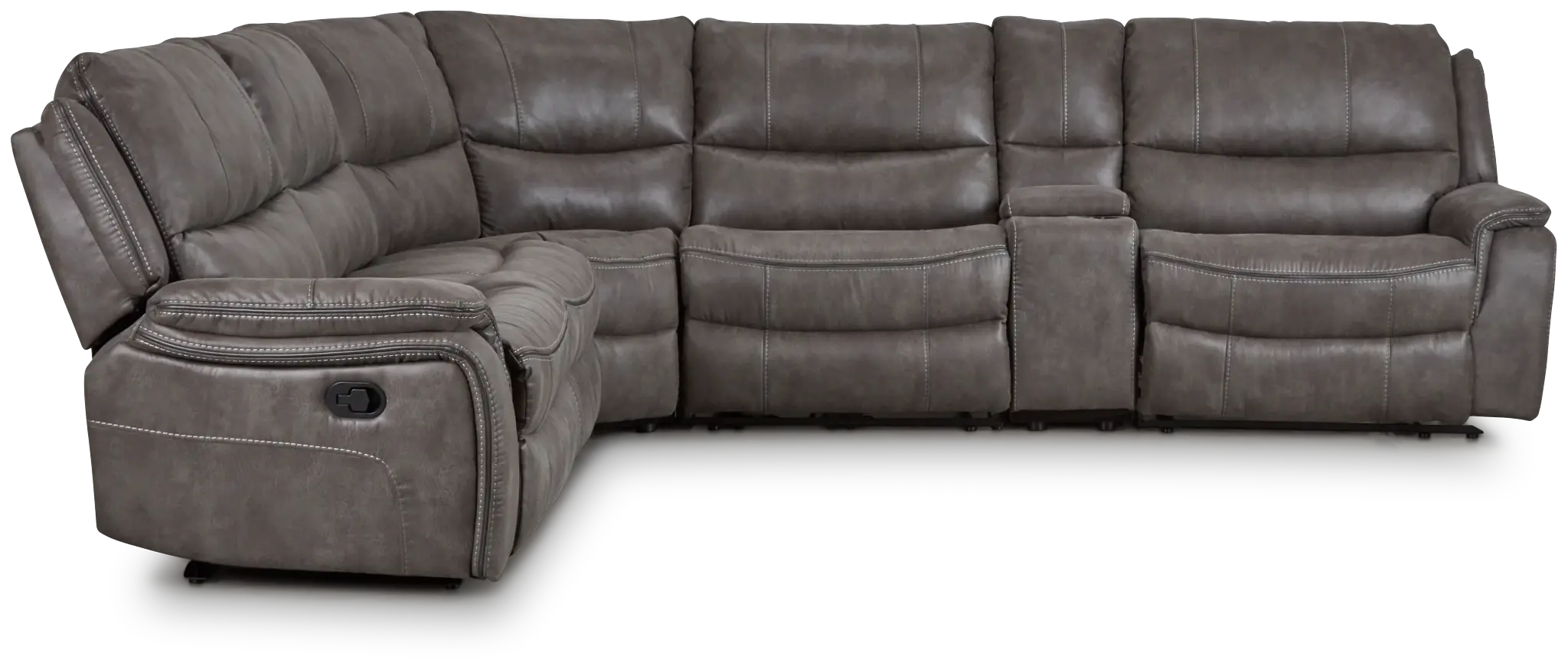 Dober Dark Gray Micro Medium Dual Manual 2-arm Sectional Dober Dark Gray Micro Medium Dual Manual 2-arm Sectional