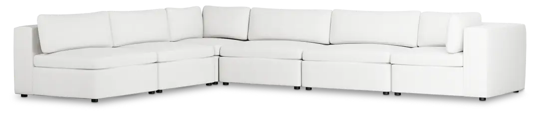 Destin Sutton White Fabric 6-piece Modular Sectional Destin Sutton White Fabric 6-piece Modular Sectional