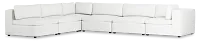 Destin Sutton White Fabric 6-piece Modular Sectional