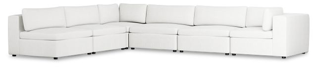 Destin Sutton White Fabric 6-piece Modular Sectional