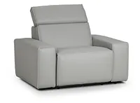 Carmelo Gray Leather Power Recliner