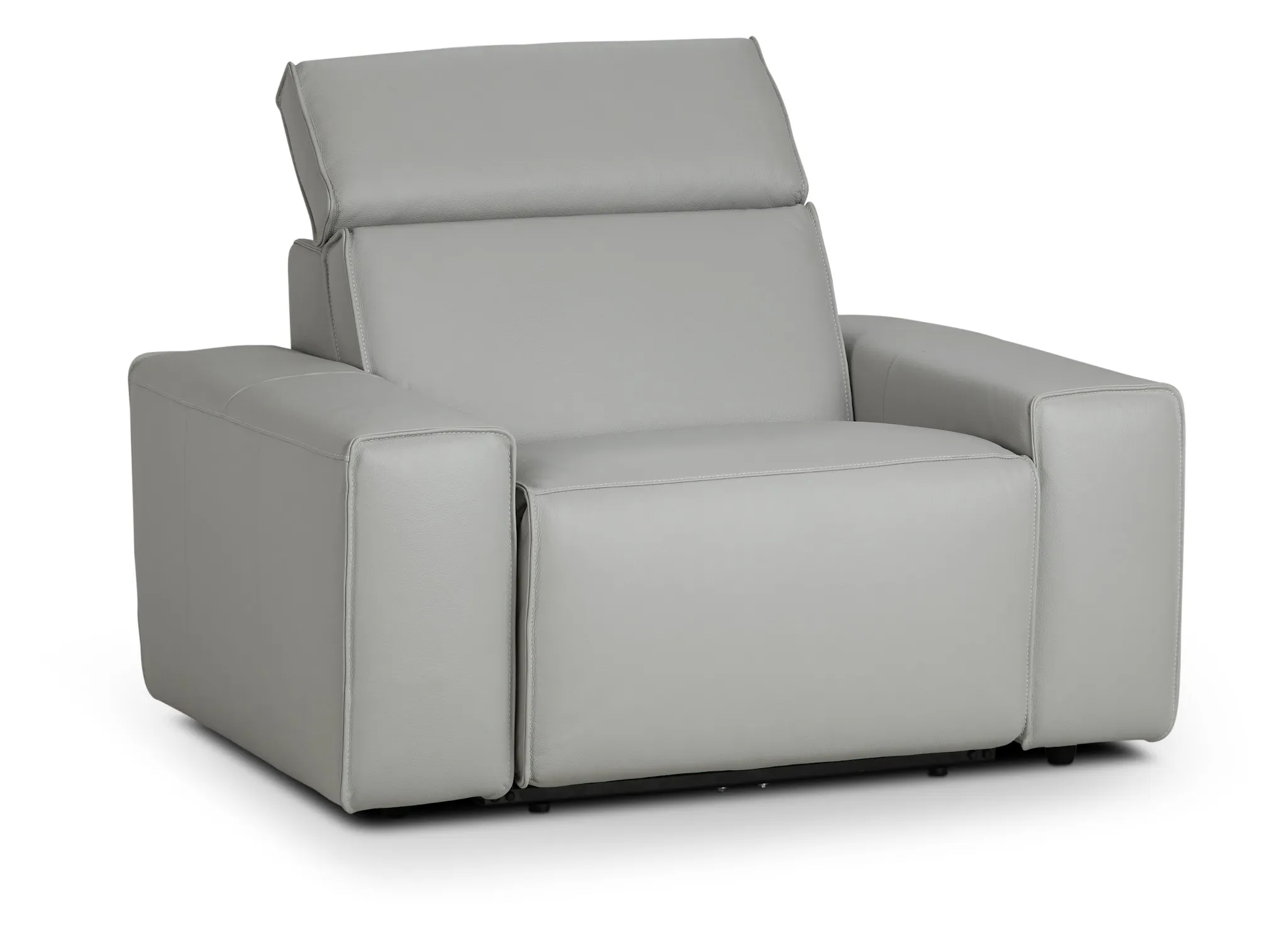 Carmelo Gray Leather Power Recliner