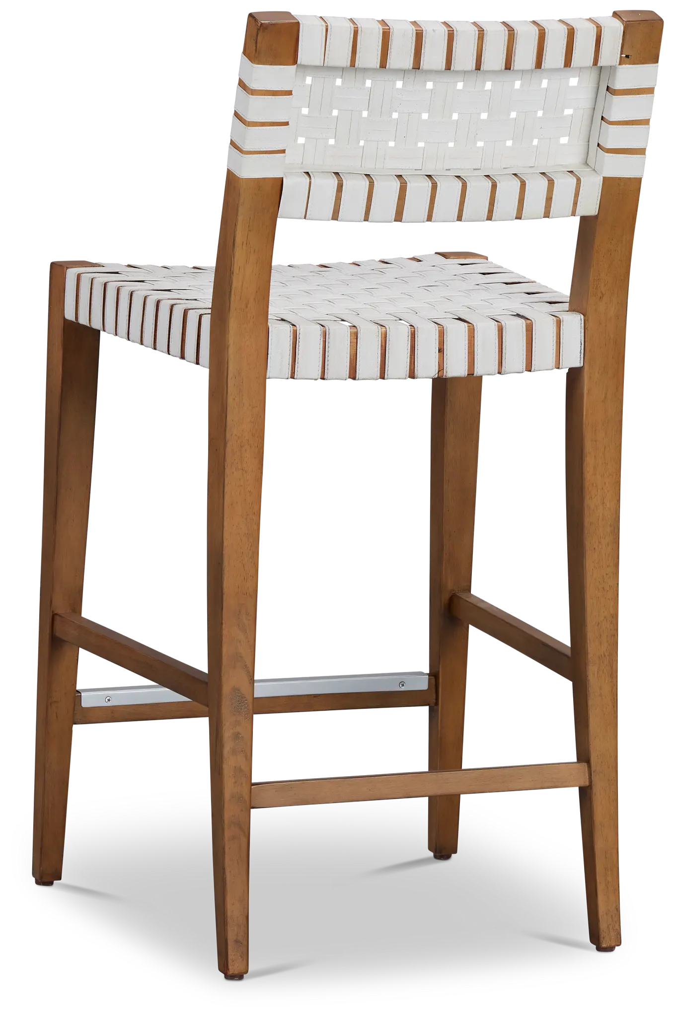 Avila White Faux Lthr 24" Woven Barstool Avila White Faux Lthr 24" Woven Barstool
